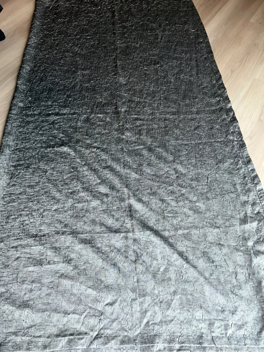 Shower Curtain Textured Metallic Velvet Gray Bathroom Bath Crinkle